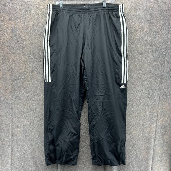 Vintage Adidas Pants Men Large Black Athletic Trefoil Elastic Waist Active360